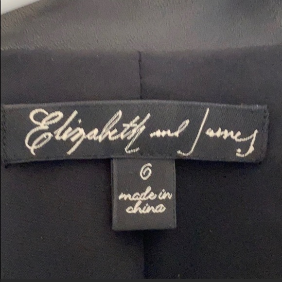 $795 Elizabeth and James Black Leather Blazer Jacket Lambskin Size 6 - Picture 4 of 9